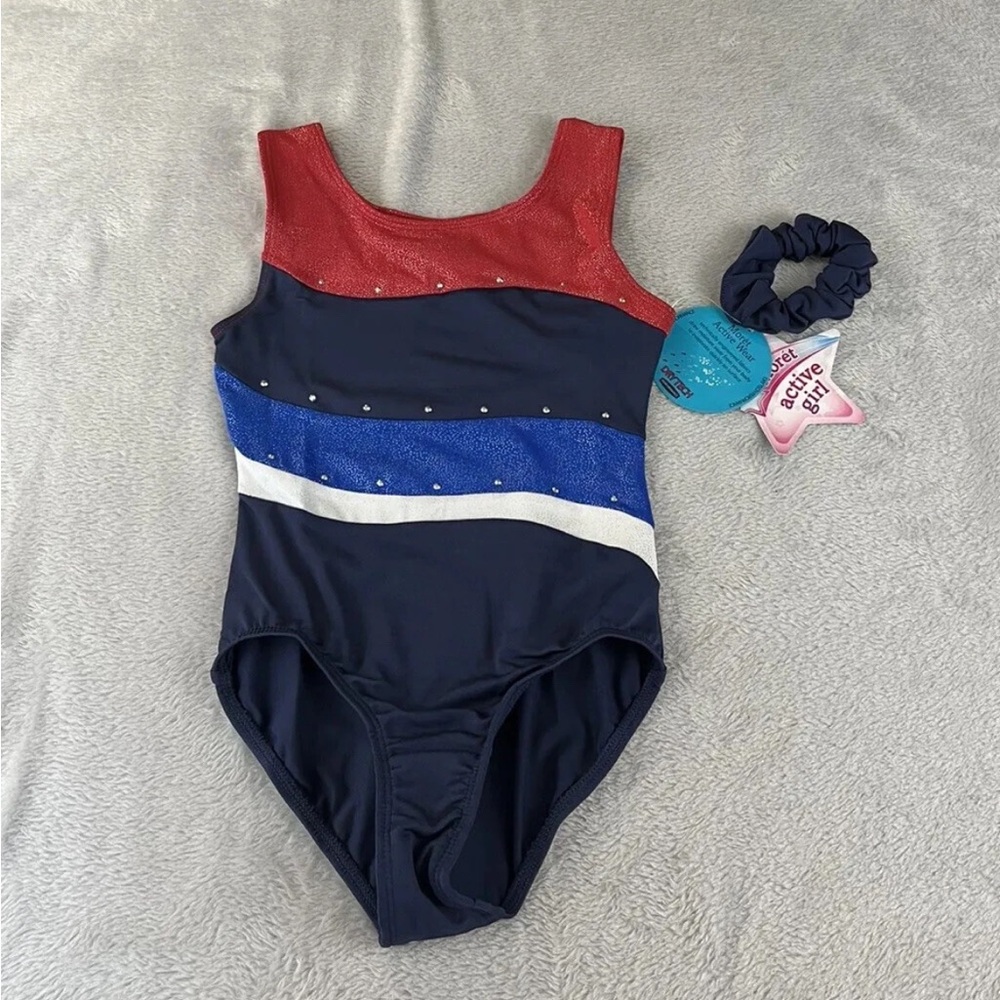 Moret Active Girl Gym Tank Leotard Fun Stars Dry Tech Performance Dance Small